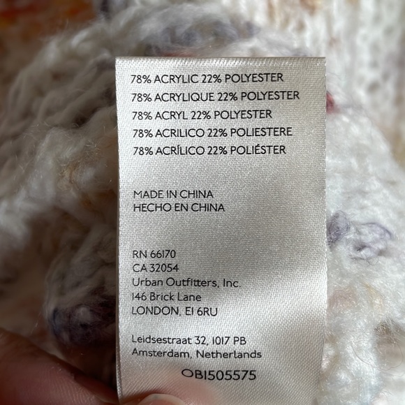 NWT Free People Sunset Cloud Cozy Cropped Sweater in Ivory Combo Size Large - Picture 12 of 12